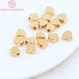 20PCS 5MM 24K Plated Heart Spacer Beads Jewelry Accessories
