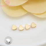 20PCS 5MM 24K Plated Heart Spacer Beads Jewelry Accessories