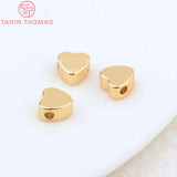 20PCS 5MM 24K Plated Heart Spacer Beads Jewelry Accessories
