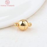 6 Sets 8x13MM 24K Brass Magnetic Clasp Beads for DIY Jewelry Making