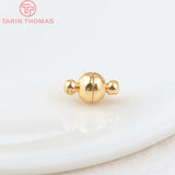6 Sets 8x13MM 24K Brass Magnetic Clasp Beads for DIY Jewelry Making