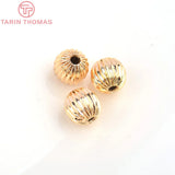 20PCS 24K Plated Brass Pumpkin Spacer Beads Jewelry Accessories