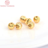 20PCS 24K Plated Brass Pumpkin Spacer Beads Jewelry Accessories