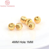 20PCS 24K Plated Brass Pumpkin Spacer Beads Jewelry Accessories