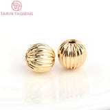 20PCS 24K Plated Brass Pumpkin Spacer Beads Jewelry Accessories