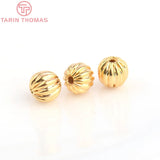 20PCS 24K Plated Brass Pumpkin Spacer Beads Jewelry Accessories