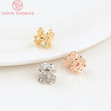 12PCS 5x6.4MM Brass Spacer Beads 24K Plated Flower DIY Jewelry Accessories