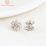12PCS 5x6.4MM Brass Spacer Beads 24K Plated Flower DIY Jewelry Accessories