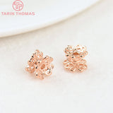 12PCS 5x6.4MM Brass Spacer Beads 24K Plated Flower DIY Jewelry Accessories