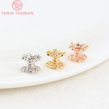12PCS 5x6.4MM Brass Spacer Beads 24K Plated Flower DIY Jewelry Accessories