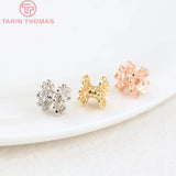 12PCS 5x6.4MM Brass Spacer Beads 24K Plated Flower DIY Jewelry Accessories