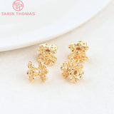 12PCS 5x6.4MM Brass Spacer Beads 24K Plated Flower DIY Jewelry Accessories