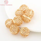 10PCS 8MM 10MM 12MM 24K Brass Round Beads DIY Jewelry Accessories