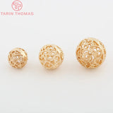 10PCS 8MM 10MM 12MM 24K Brass Round Beads DIY Jewelry Accessories