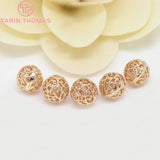 10PCS 8MM 10MM 12MM 24K Brass Round Beads DIY Jewelry Accessories