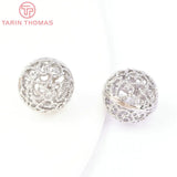 10PCS 8MM 10MM 12MM 24K Brass Round Beads DIY Jewelry Accessories