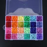 2880 Rainbow Plastic Beads 6x9mm 24 Colors 4 Styles Round Bead Sets
