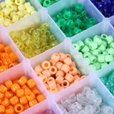 2880 Rainbow Plastic Beads 6x9mm 24 Colors 4 Styles Round Bead Sets