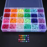 2880 Rainbow Plastic Beads 6x9mm 24 Colors 4 Styles Round Bead Sets
