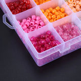 2880 Rainbow Plastic Beads 6x9mm 24 Colors 4 Styles Round Bead Sets