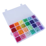 2880 Rainbow Plastic Beads 6 x 9 mm 24 Colors 4 Styles Round Bead Sets