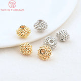 10PCS 7x9MM 24K Brass Spacer Beads Diy Jewelry Accessories