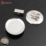 20 Rhodium Iron Trays for Hair Rope DIY Jewelry Findings