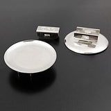 20 Rhodium Iron Trays for Hair Rope DIY Jewelry Findings