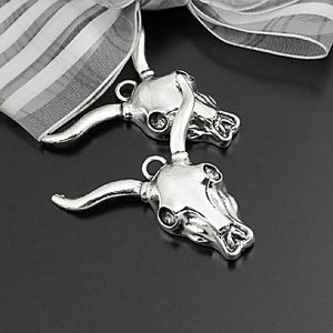 10PCS 39x39MM Antique Silver Zinc Alloy Sheep Head Charms Pendants
