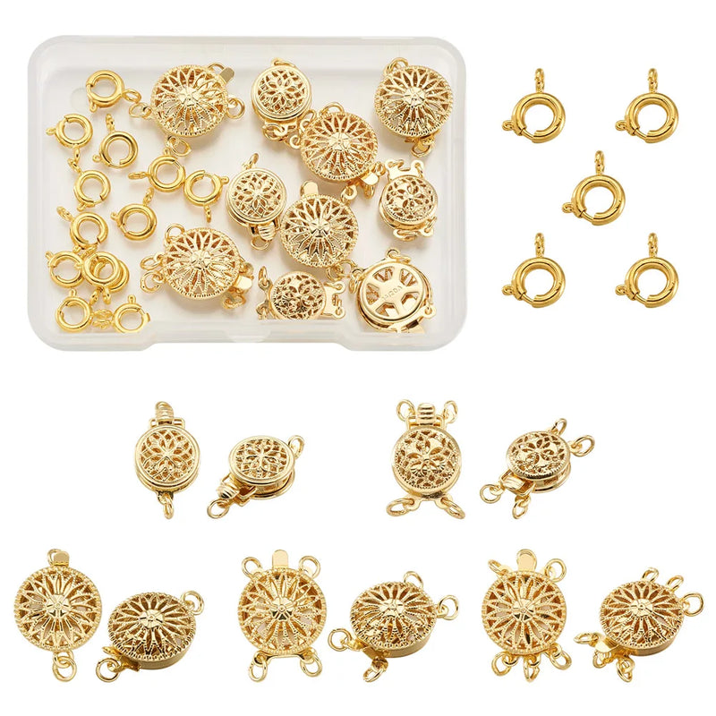 28Pcs Brass Box Clasps for Bracelet Making Jewelry Findings
