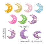 28Pcs Moon Charms w/ Star Sequins Glitter Resin DIY Craft Jewelry Making
