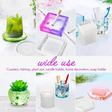 28Pcs Silicone Coaster Ashtray Molds for Resin Casting DIY Art Crystal Craft