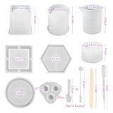 28Pcs Silicone Coaster Ashtray Molds for Resin Casting DIY Art Crystal Craft