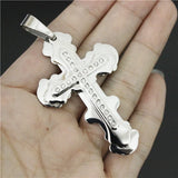 Crystal Stones Cross Pendant 3-Layer Jesus Pendant