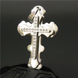Crystal Stones Cross Pendant 3-Layer Jesus Pendant