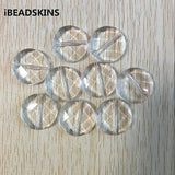 Acrylic Clear Flat Coin Faceted Beads 28mm 100pcs/Lot for Jewelry Making