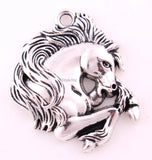 10pcs Antique Silver Horse Head Animal Pendants