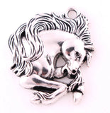 10pcs Antique Silver Horse Head Animal Pendants