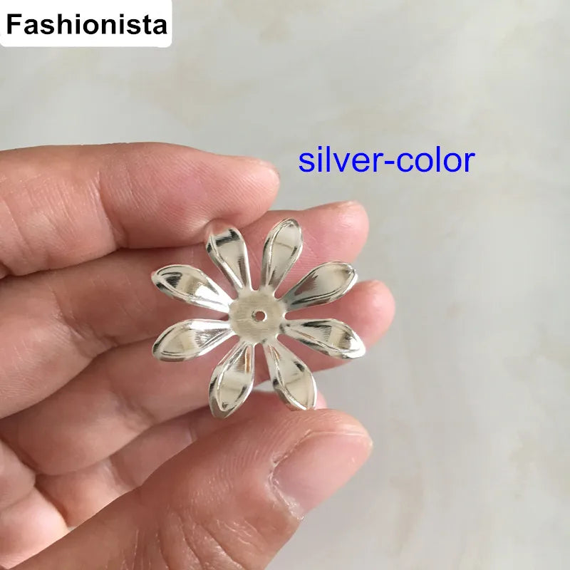 28mm Metal Flower Findings for DIY Collage 100pcs