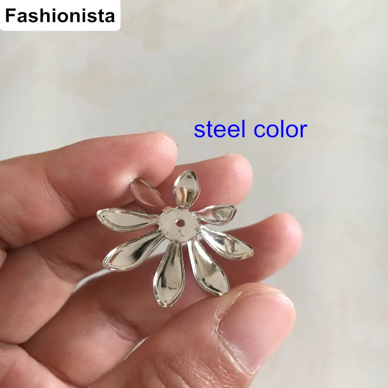 28mm Metal Flower Findings for DIY Collage 100pcs