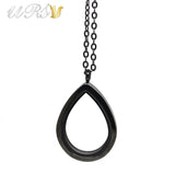 28mm Teardrop Magnetic Closure Memory Locket Pendant Necklace