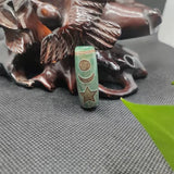 28mm Vintage Grey Green Stone Ruyi Dragon Natural Tibetan Dzi Agate Beads
