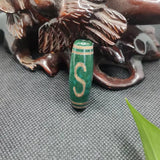 28mm Vintage Grey Green Stone Ruyi Dragon Natural Tibetan Dzi Agate Beads