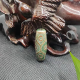28mm Vintage Grey Green Stone Ruyi Dragon Natural Tibetan Dzi Agate Beads