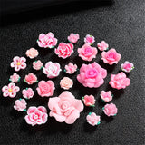 28pc Polymer Clay Flower Beads Charms for DIY Crafts