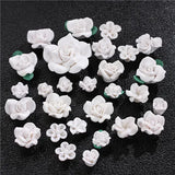 28pc Polymer Clay Flower Beads Charms for DIY Crafts