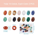 28pcs Natural Synthetic Gemstone Large Hole Beads for DIY Necklace Making
