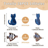 28pcs Cat Charms Hollow Fish Acrylic Pendant for DIY Jewelry Making