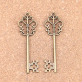 28pcs Vintage Skeleton Key Charms Antique Pendants DIY Jewelry Making
