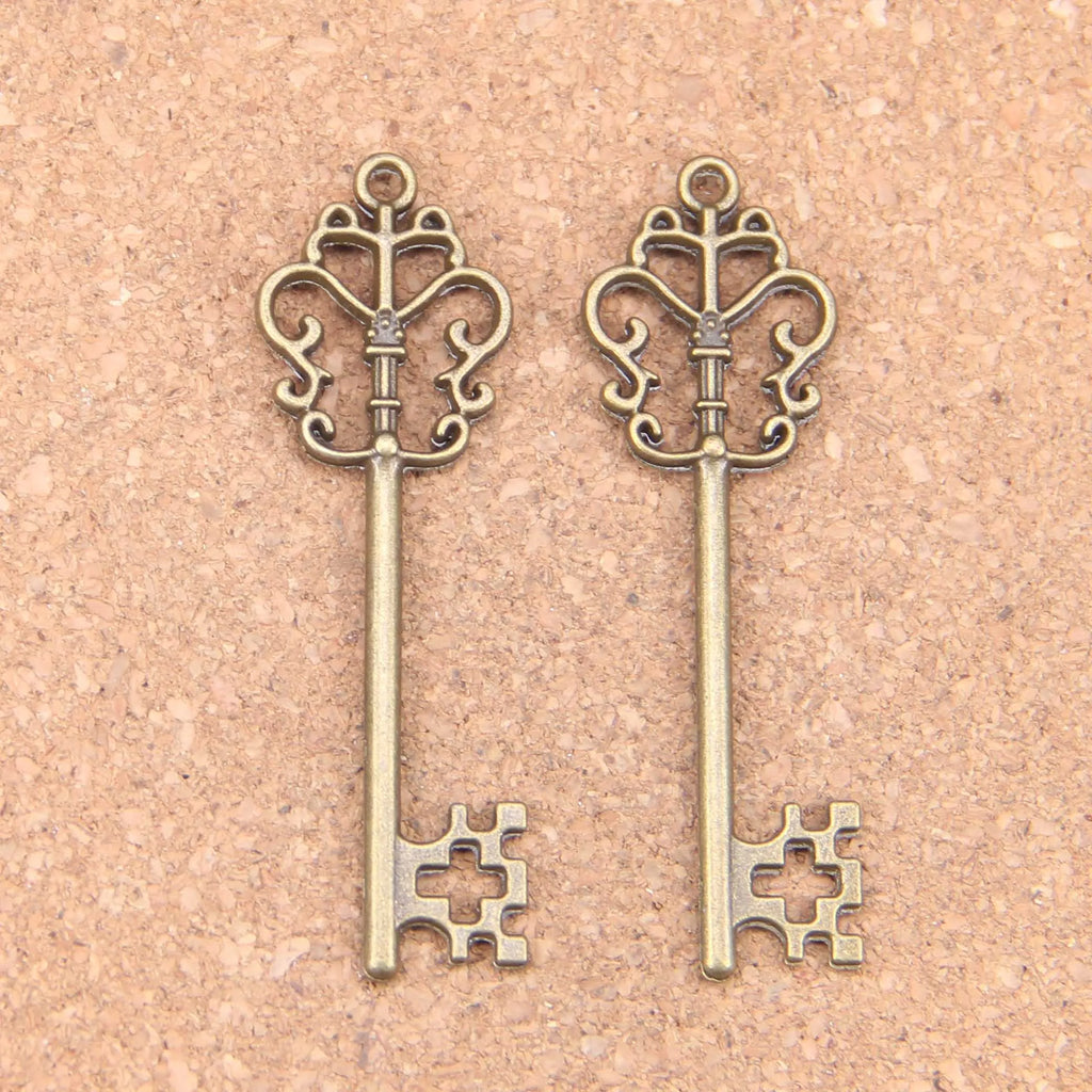 28pcs Vintage Skeleton Key Charms Antique Pendants DIY Jewelry Making